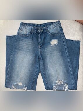 SHEIN Women's Distressed Blue Denim Jeans size 27